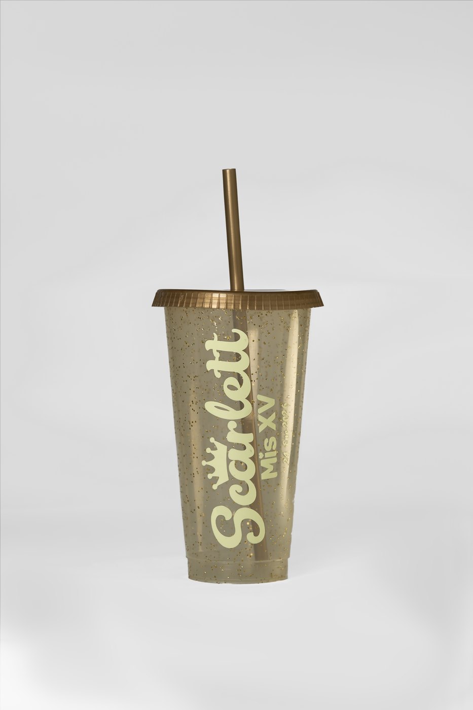Vasos Glitter 709ml (con tapa y popote)